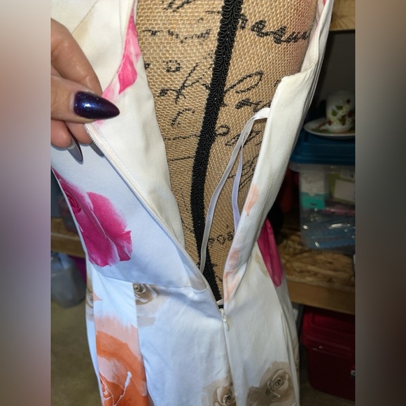 Calvin Klein Bouffant Floral‎ Dress Midi Party Wedding Guest Easter Garden Girl - Picture 13 of 14